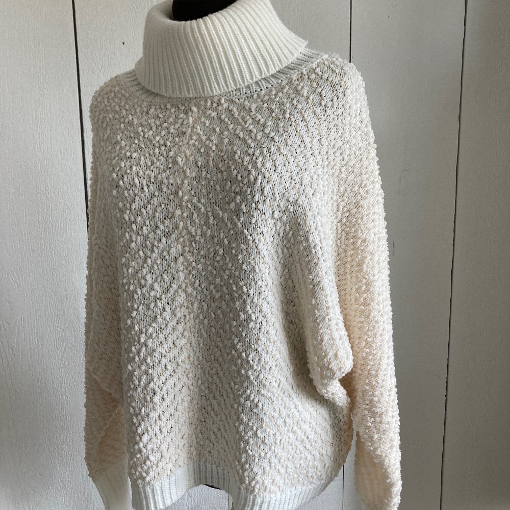 Hem & Thread Cozy Chenille Turtleneck Sweater Medium NWT
